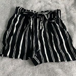Black and white stripped shorts
